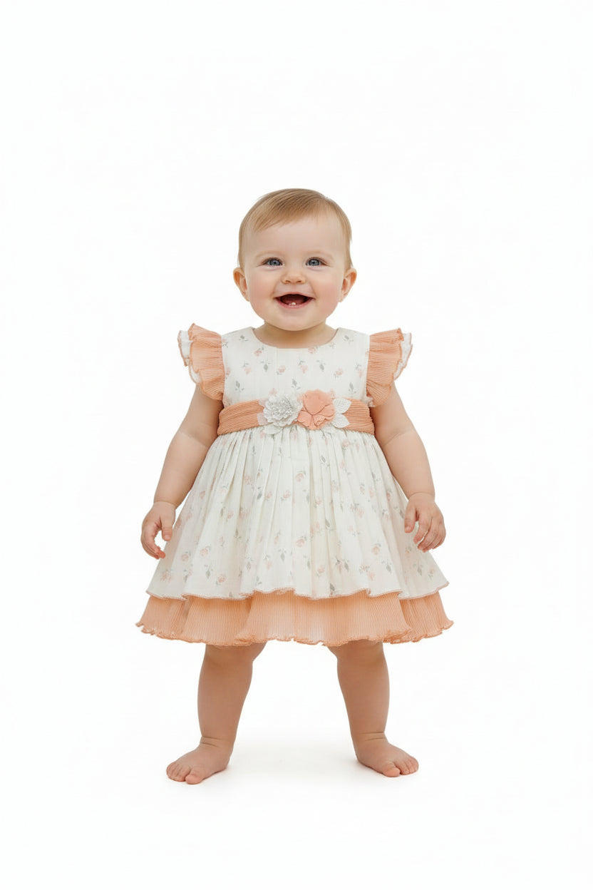 Floral Frill Baby Girl Party Dress Set with Bloomer 290