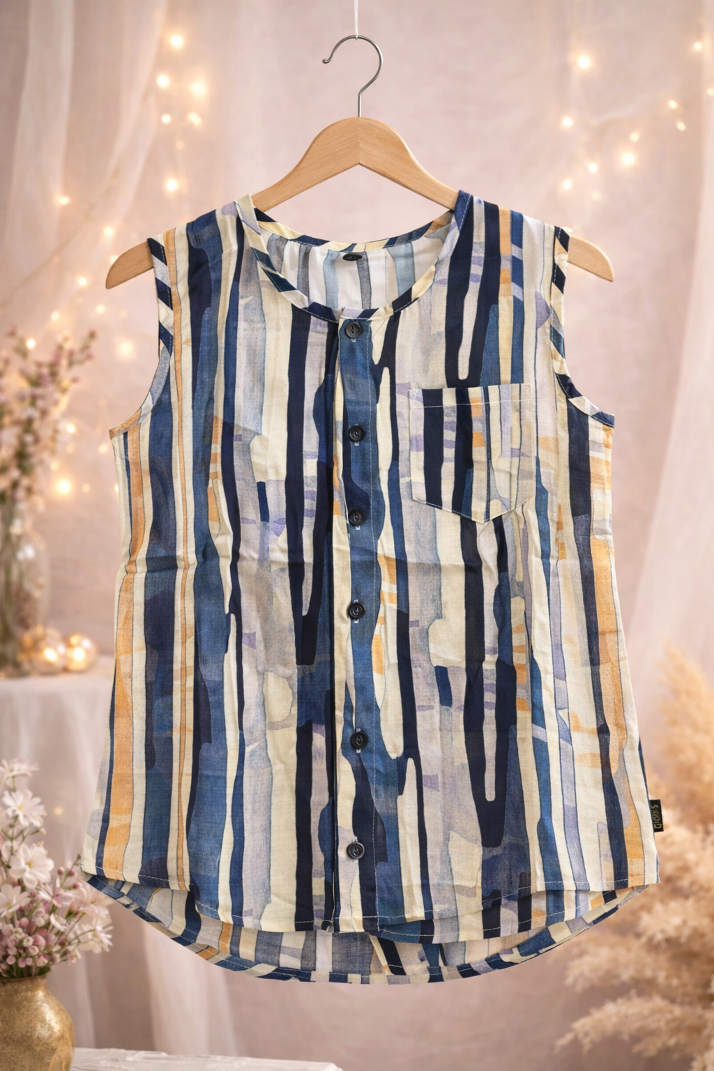 Boys Sleeveless Printed Button-Front Top Nima 175
