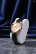 LW 107 Titan Elegant Ladies Black Leather Strap Watch