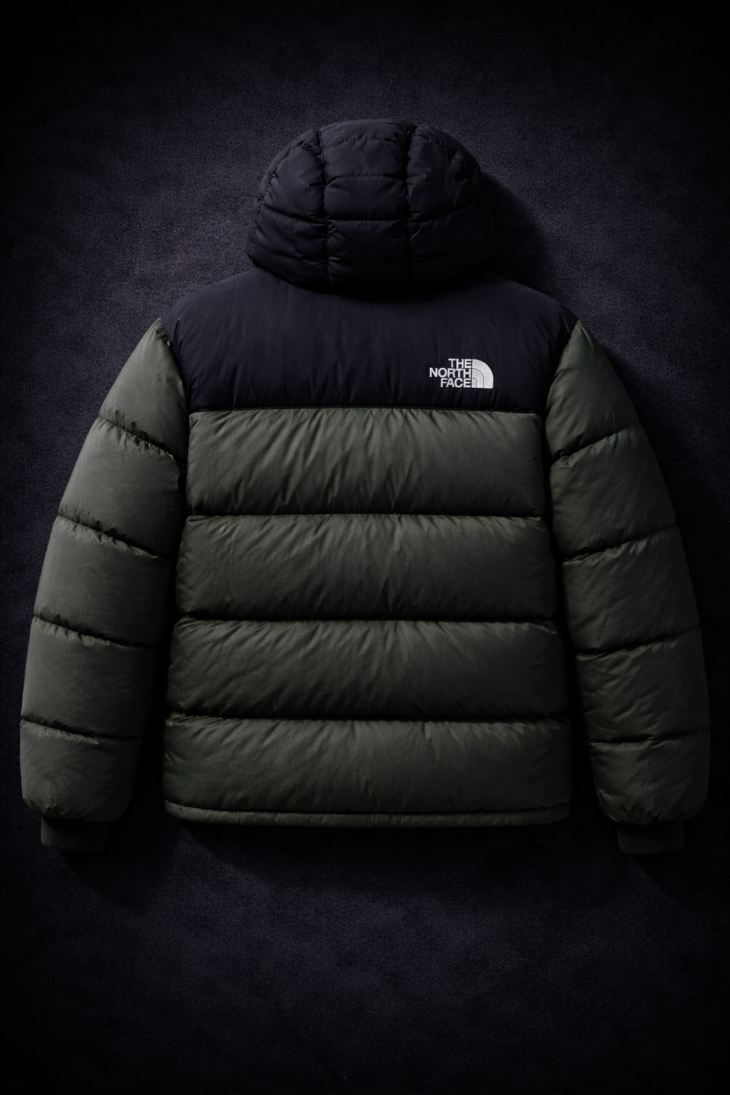 Mens Premium Hooded Puffer Jacket Olive Green