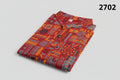 Boys Red Printed Short Sleeve Mandarin Collar Shirt 2702