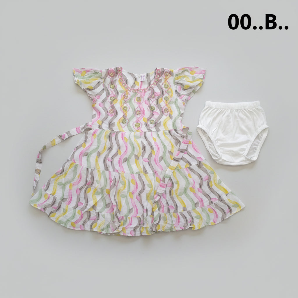 Baby Girl Printed Layered Dress with Inner Cotton Brief A/B/C