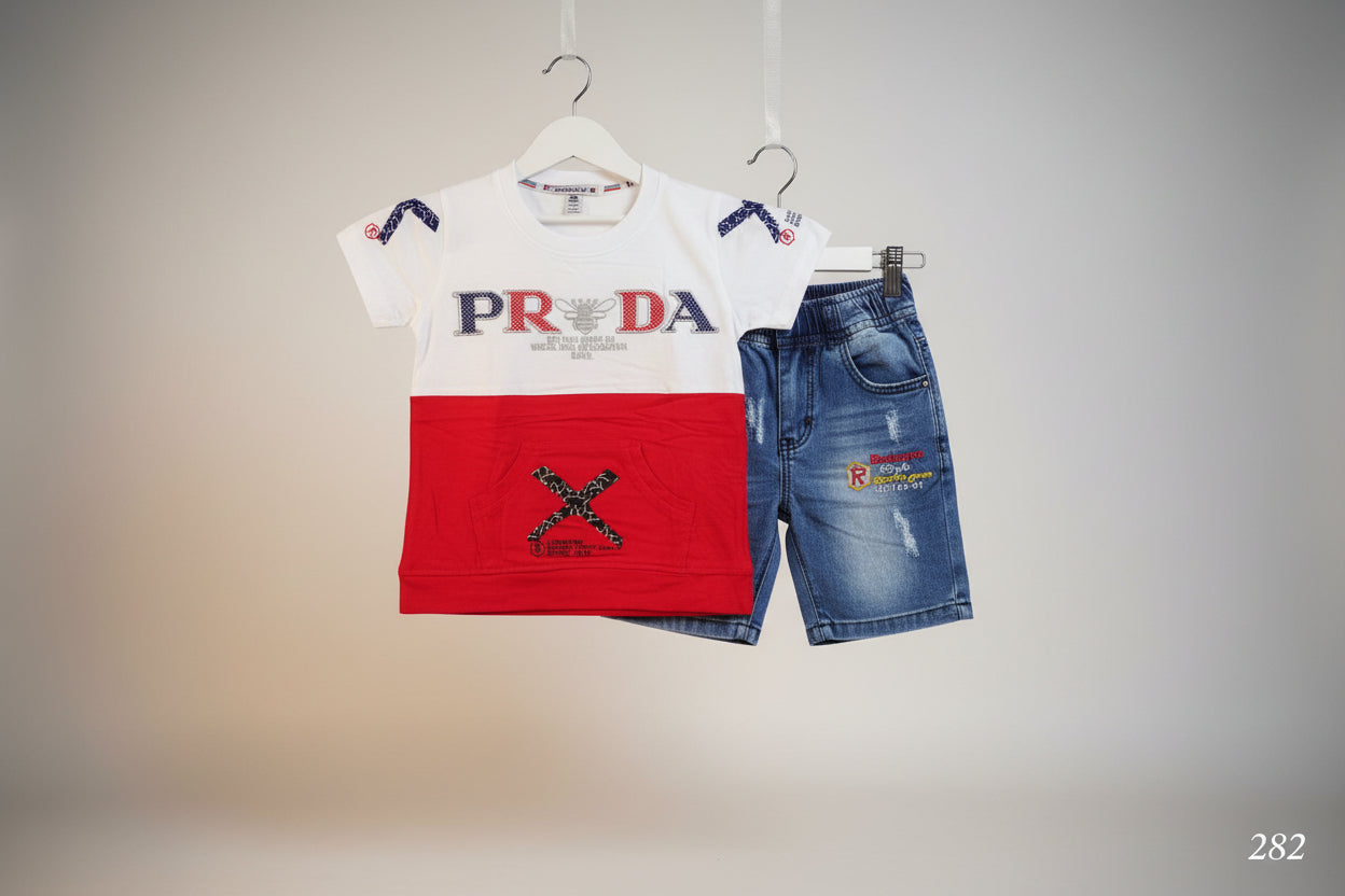 Boys T-Shirt & Denim Shorts Set 282