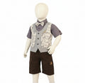 Boys Premium Waistcoat Shirt & Pant Set with Bow Tie (3-Piece Formal Wear) 237