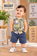 Premium Boys  Printed  Sleeveless & Shorts Set-BO207