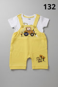 Kids Cute Tractor Dungaree Set with T-Shirt 132
