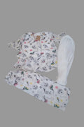 Baby Girls Floral Printed Top & Pant Set with Dupatta 118