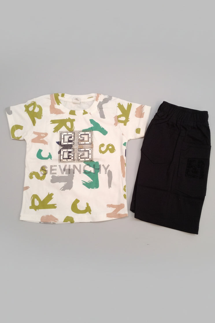Boys Printed T-Shirt & Shorts Set 018