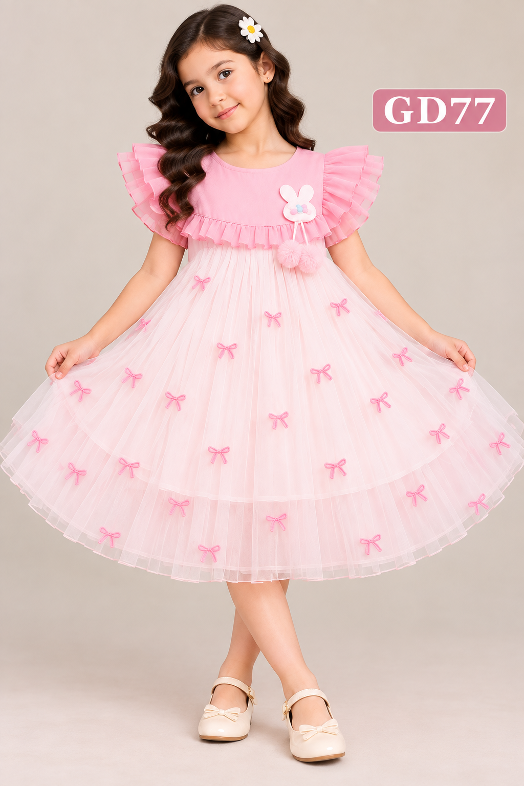 Premium Girls Bunny Tulle Party Dress – GD77