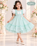 Premium Girls Bow Ruffle Party Dress – GD92