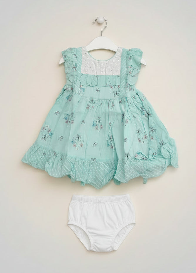 Girls Print Dress Set with Bloomers 209