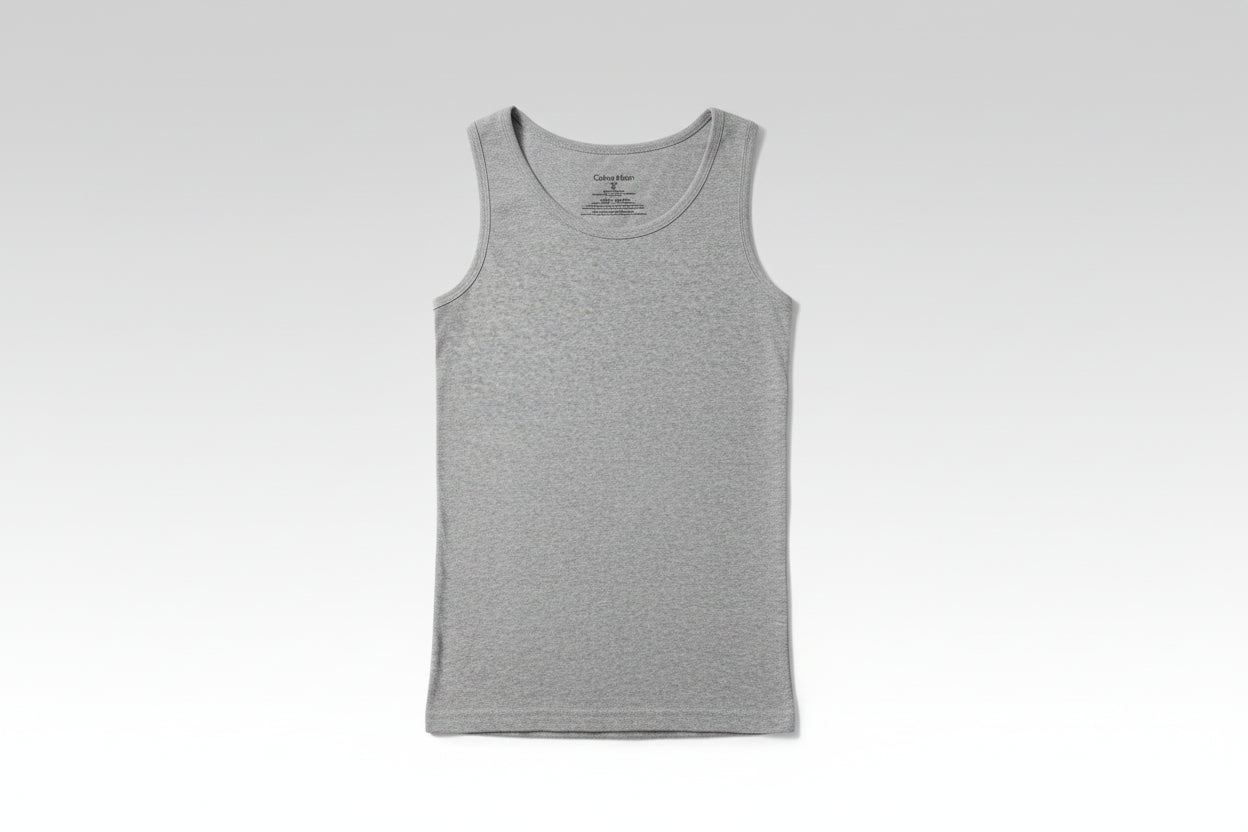 GATSBY Men’s Classic Cotton Sleeveless Tank Top 1914 Grey