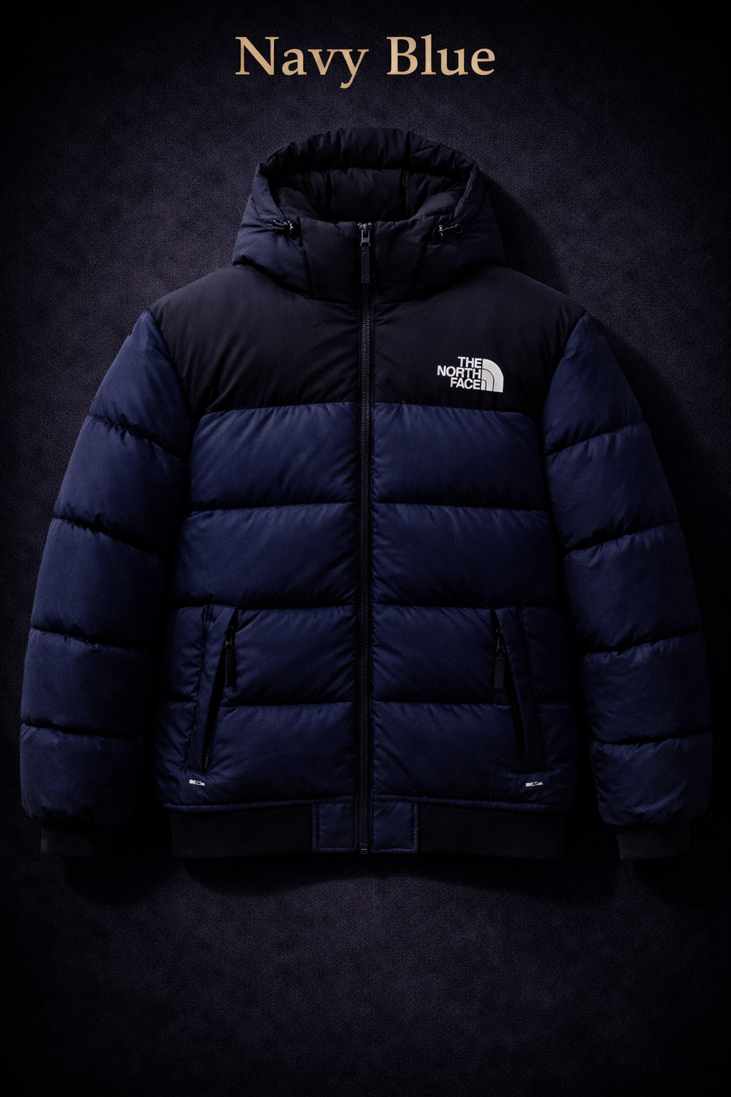 Mens Premium Hooded Puffer Jacket Navy Blue