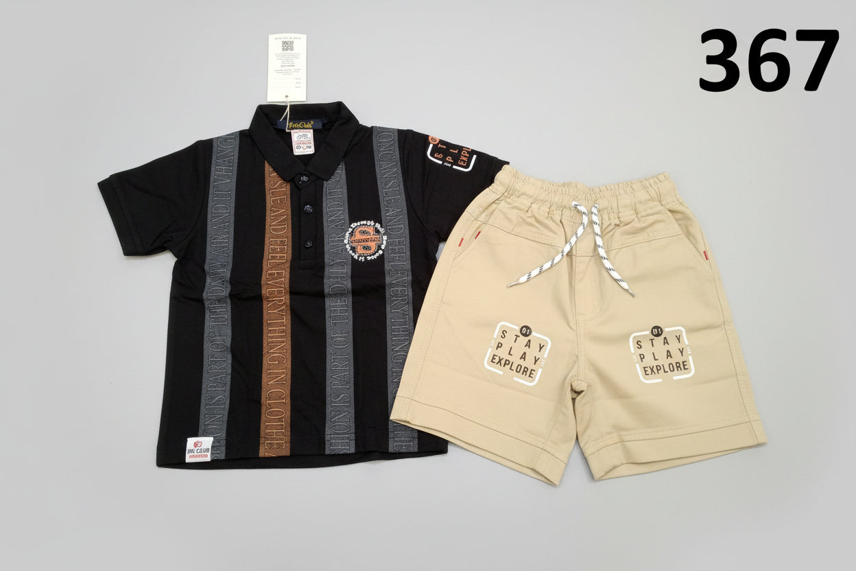 Boys Premium Polo T-Shirt & Shorts Set 367