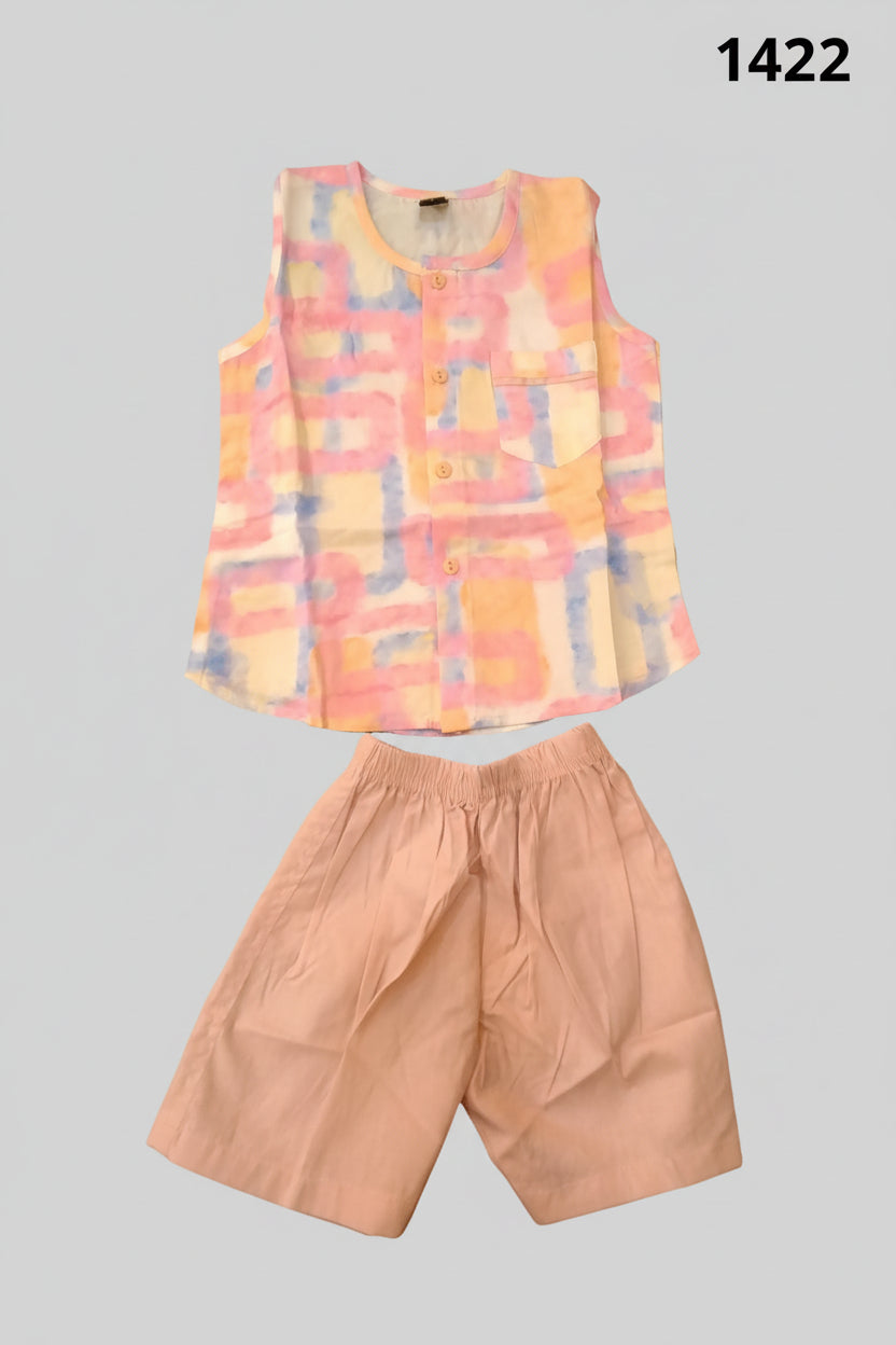 Baby Boys Abstract Print Shirt & Shorts Set-C52