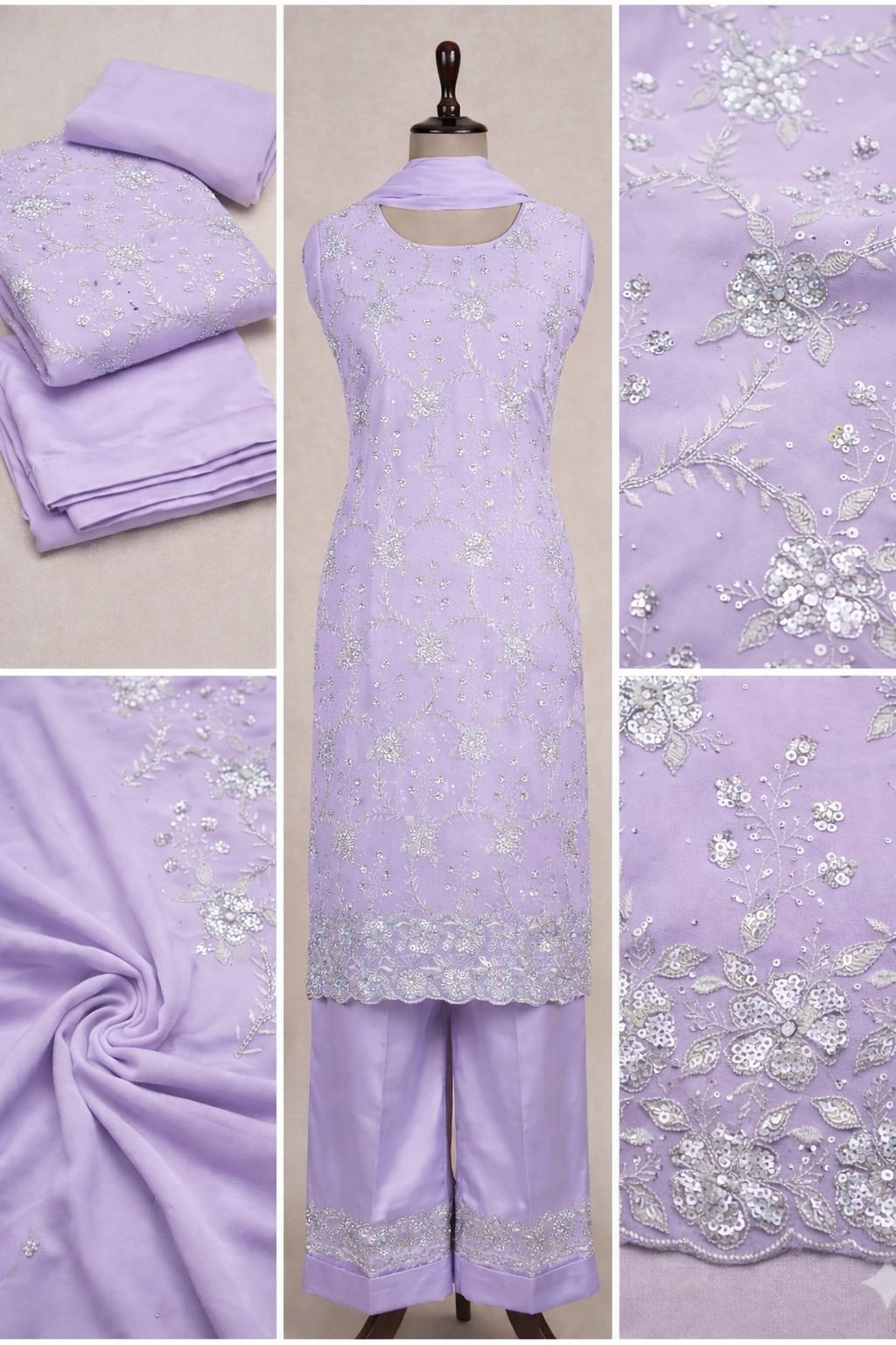 Luxury Heavy Embroidered Sequin Dress 1044