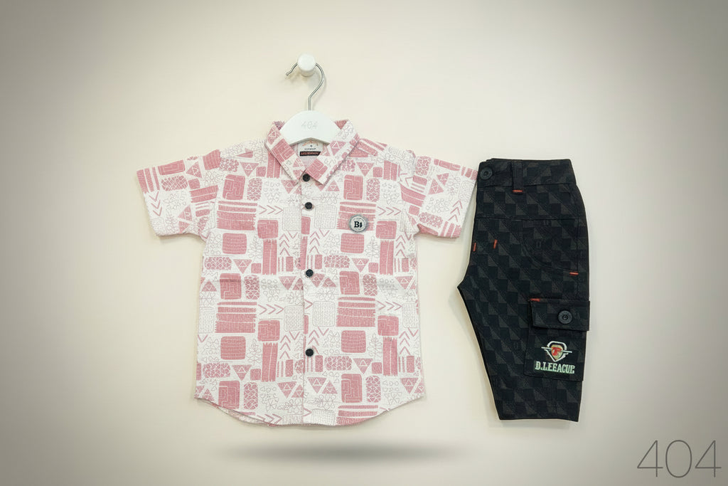 Kids Premium Printed Shirt & Patterned Pant Set-404