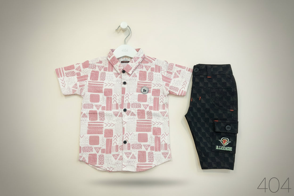 Kids Premium Printed Shirt & Patterned Pant Set-404