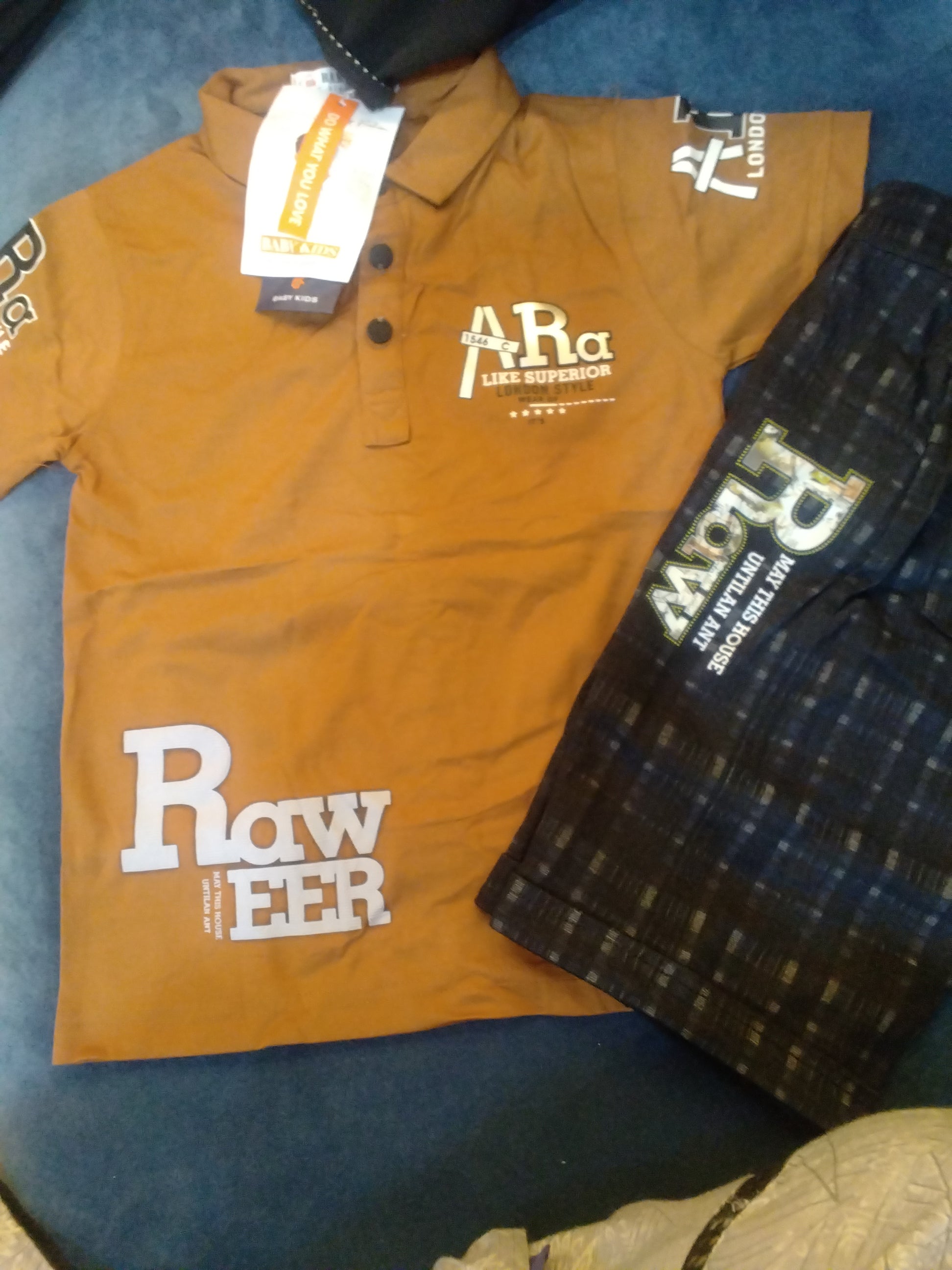 Boys Printed Polo T-Shirt & Trouser Set 252