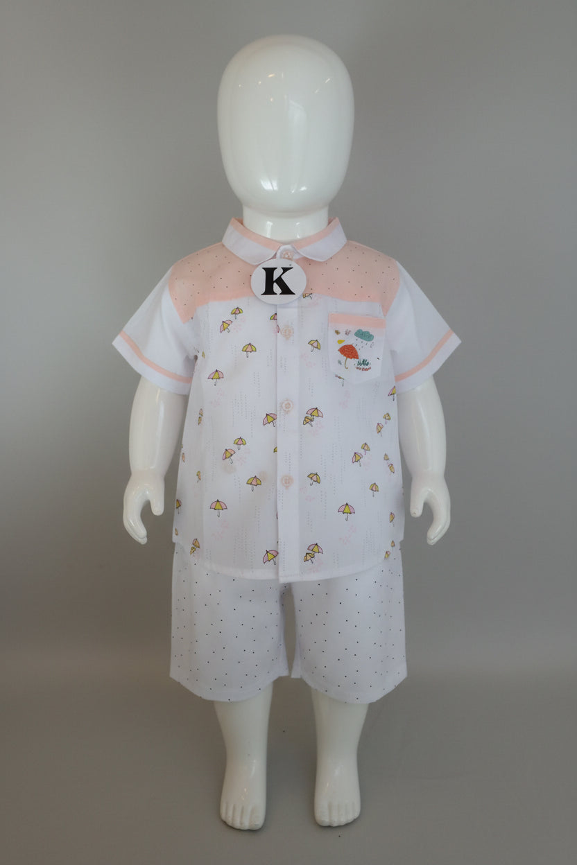 Baby Boys Summer Umbrella Print Shirt & Shorts Set 141