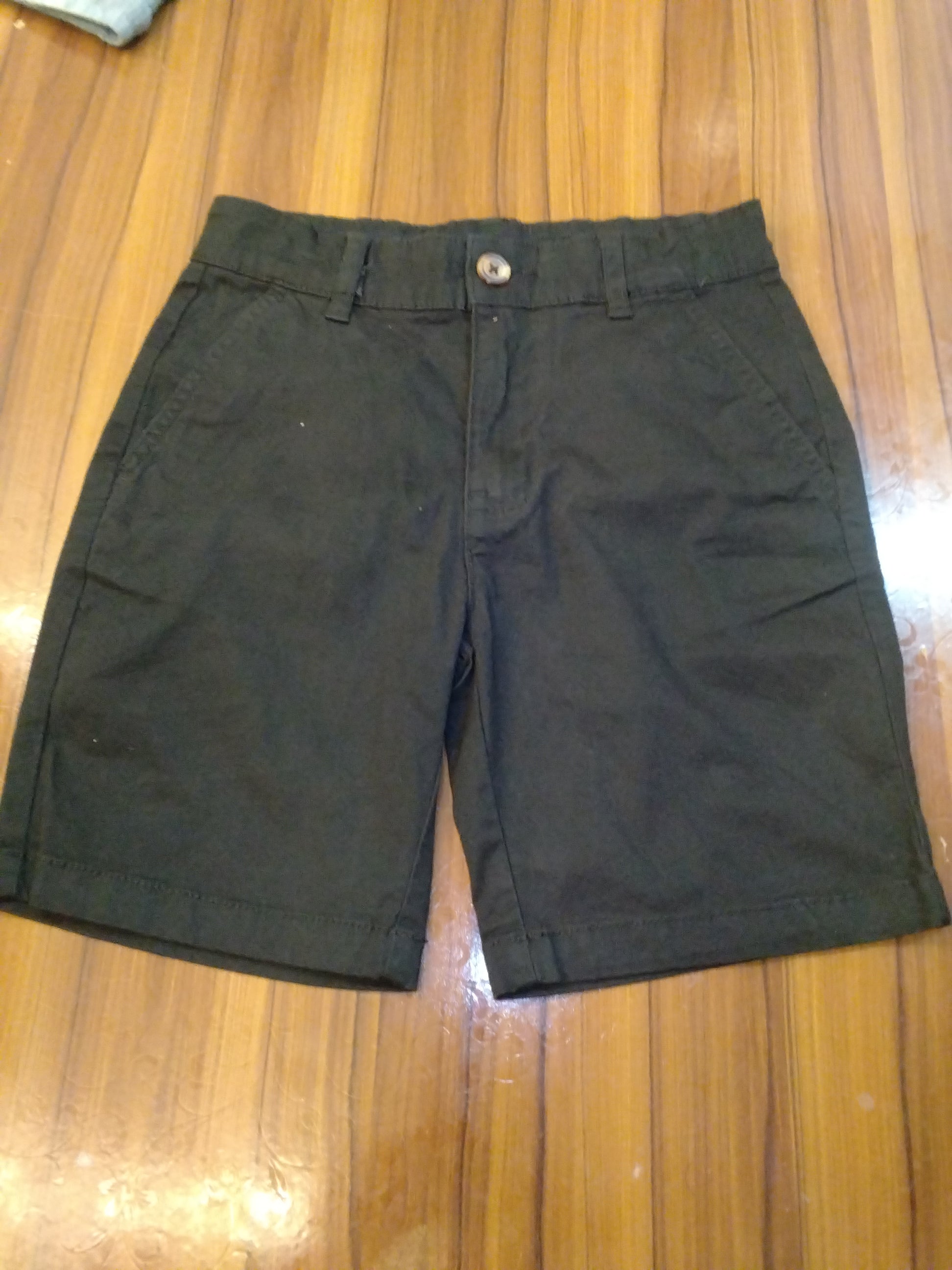 Boys  Textured Smart Casual Button Shorts – Black