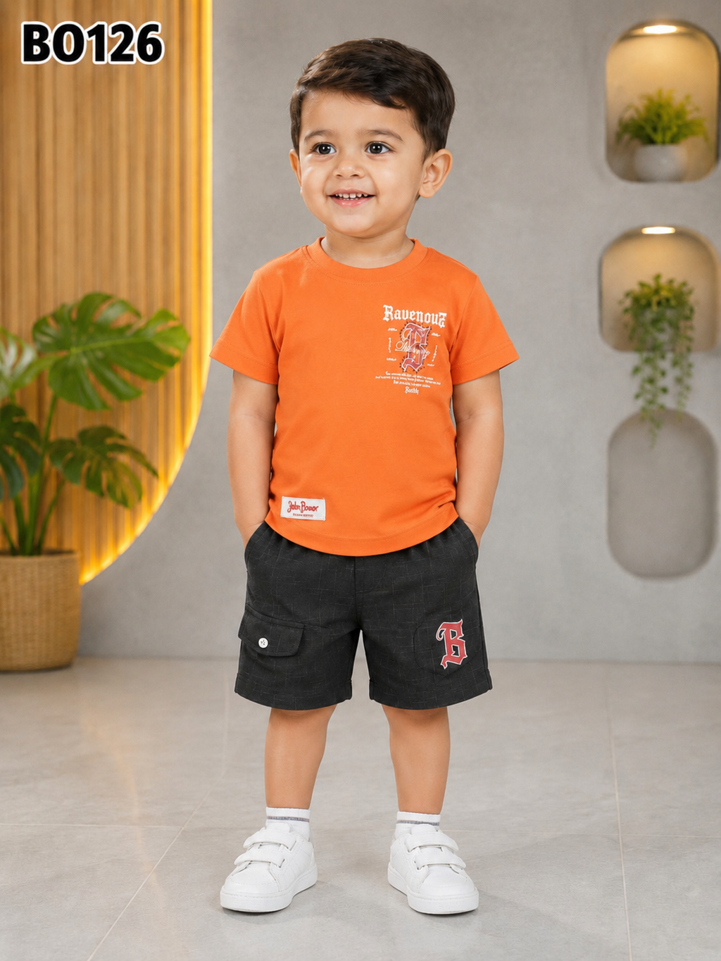 Premium Boys Graphic T-Shirt & Shorts Set-BO126