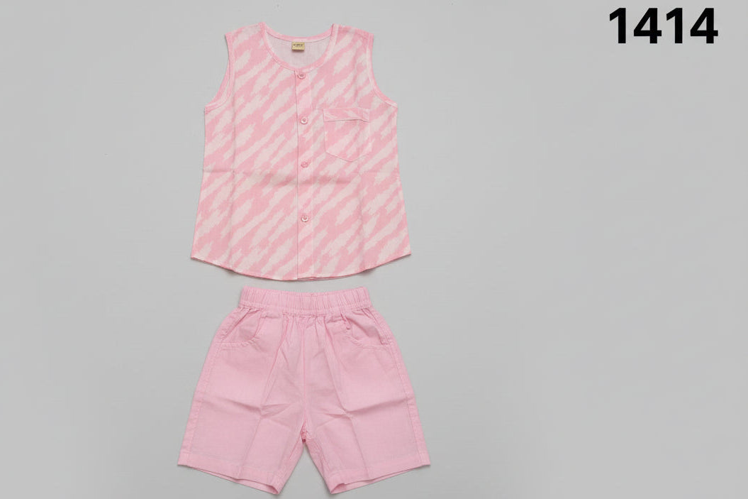 Premium Boys Sleeveless Shirt & Shorts Summer Set 1414
