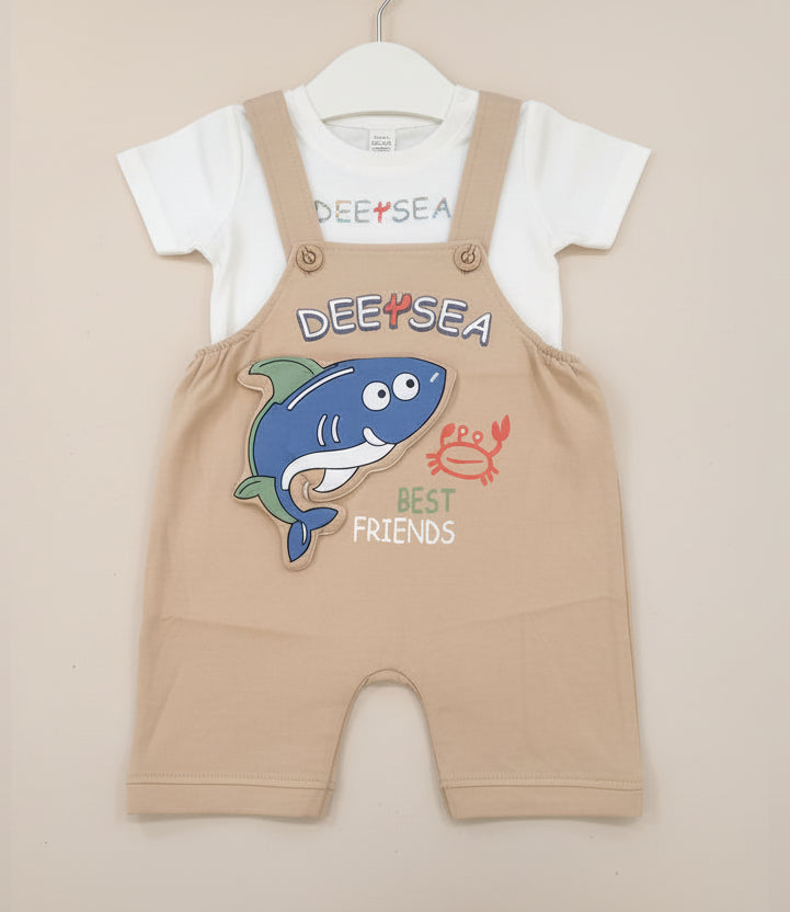 Boys Dungaree Romper Set 0131