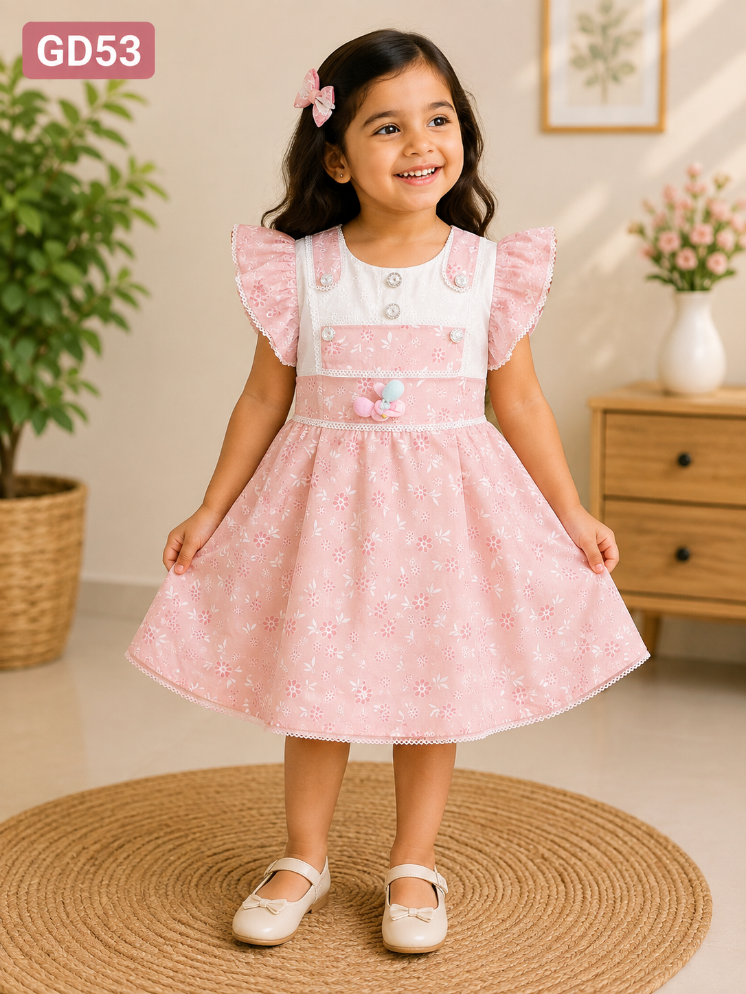 Little Petal Lace Flutter Girls Dress-GD53