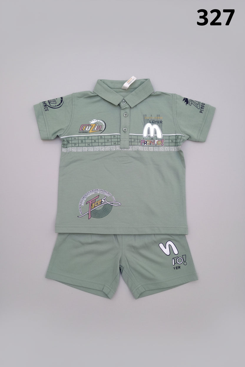Boys Premium Polo T-Shirt & Shorts Set – Cruzin Pronto Edition..327..