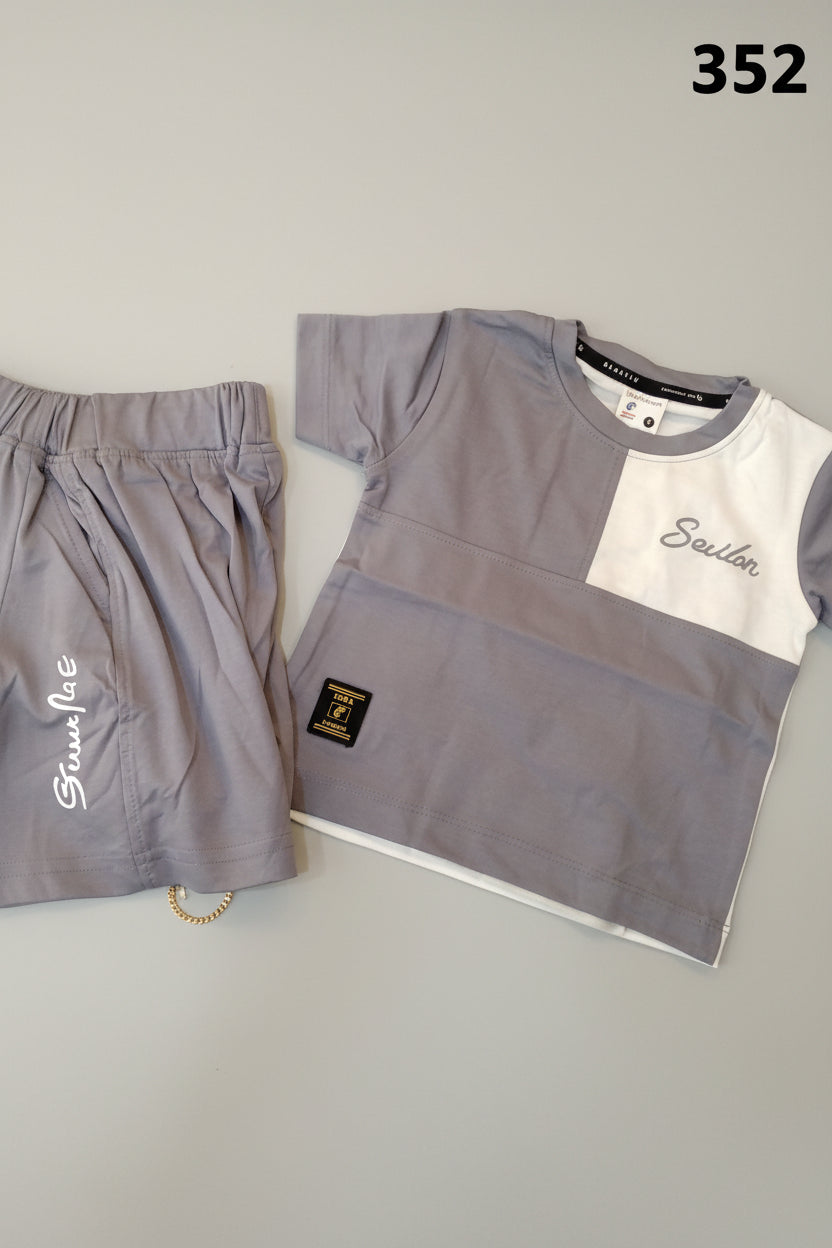 Kids Premium Cotton Co-Ord Set (T-Shirt & Shorts)-352