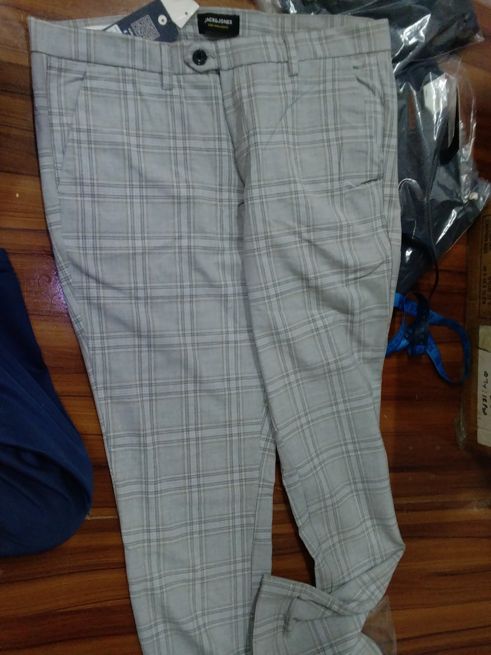 Gatsby Men’s Slim Fit Grey Check Formal Pants