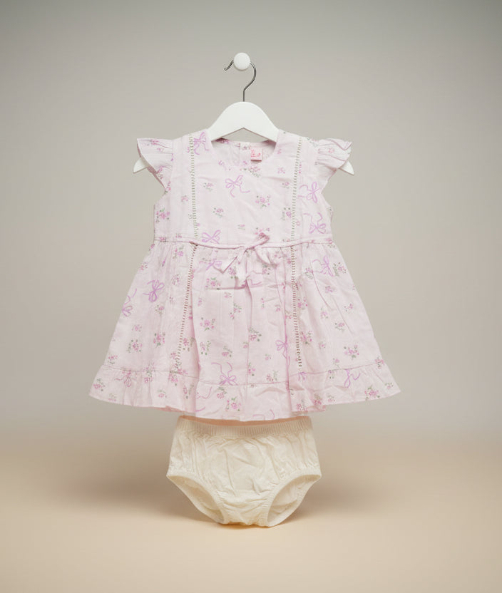 Girls Floral Dress with Bloomers Set 080