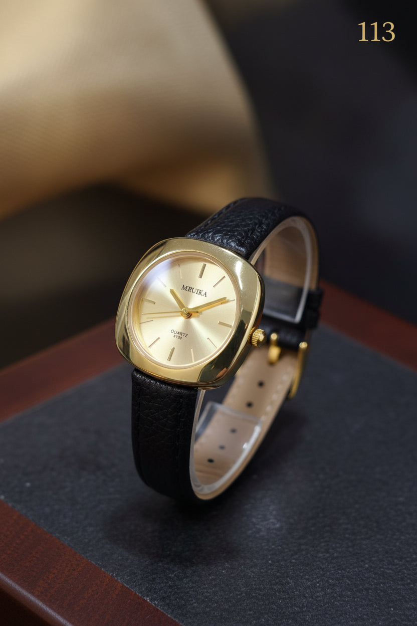 LW 113 MRUIKA Elegant Ladies Quartz Leather Strap Watch