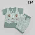 Baby Boys Smart Vest Style T-Shirt & Check Shorts Set 294