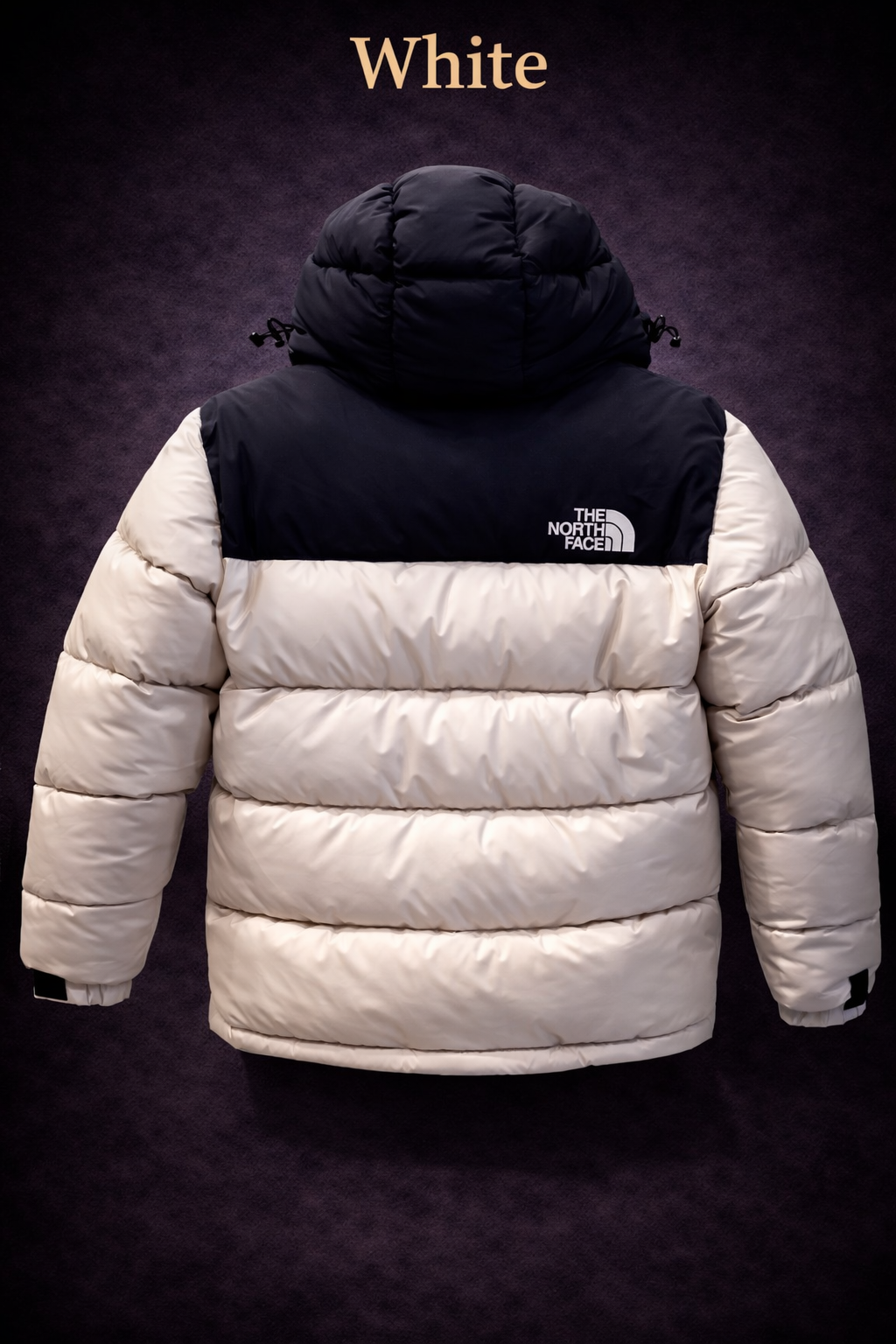 Mens Premium Hooded Puffer Jacket Off White