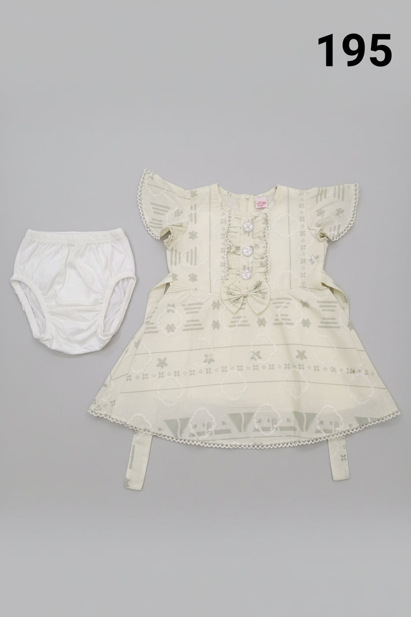 Baby Girls Printed Cotton Frock Dress Set with Inner Bloomer 195