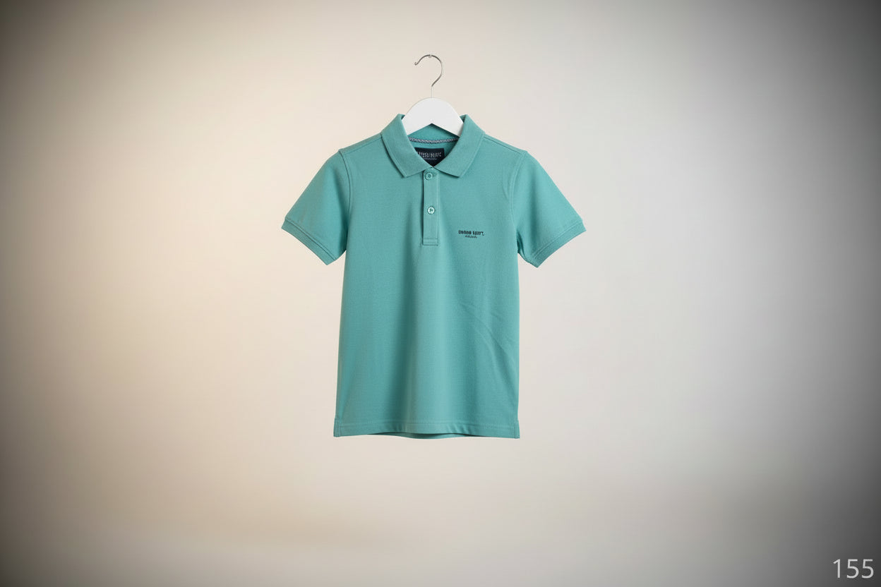 Boys Premium Polo Shirt – Soft Cotton Piqué 155 Teal Green