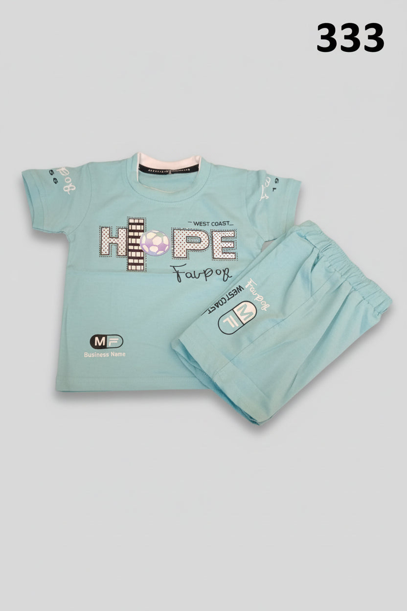 Kids “HOPE” Printed T-Shirt & Shorts Set – West Coast Edition 333
