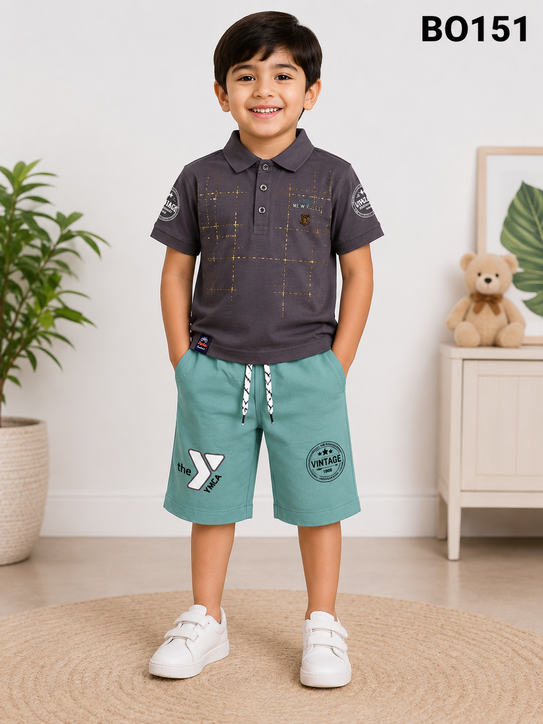 Urban Vintage Boys Polo & Shorts Set BO151