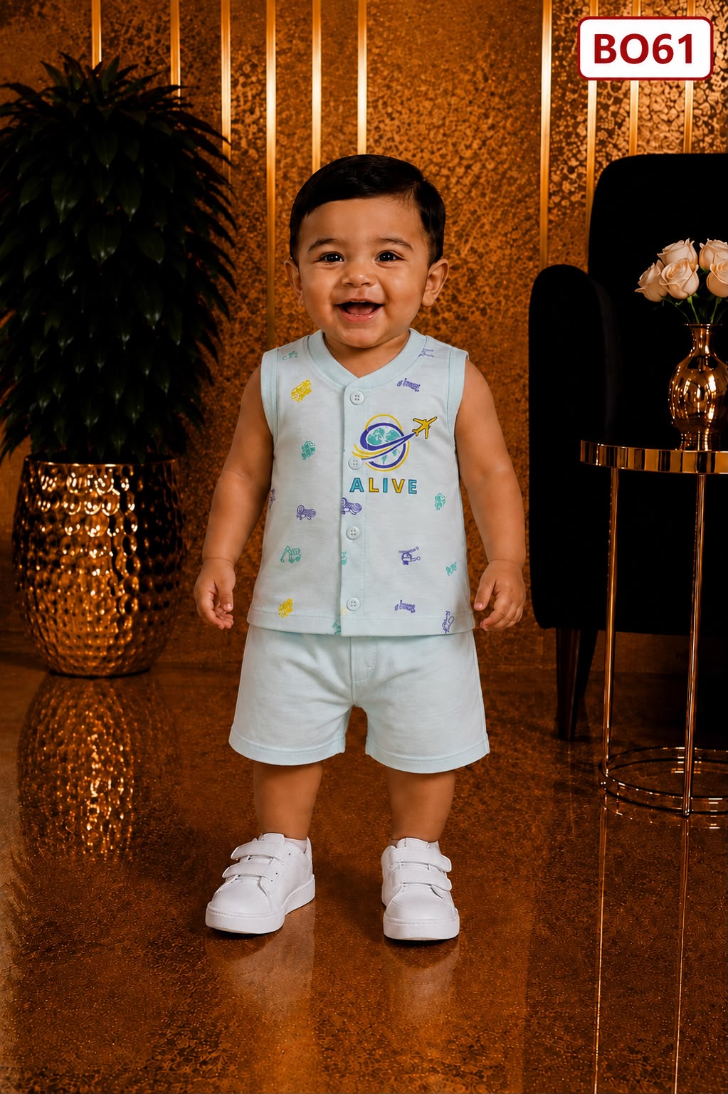 Little Explorer Baby Boys Sleeveless Top & Shorts Set- BO61