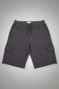 Men’s Charcoal Casual Knit Shorts with Drawstring