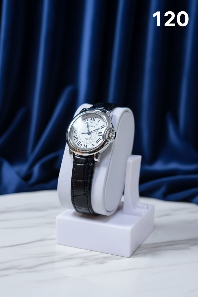 LW 120 MRUIKA Classic Roman Dial Leather Strap Watch