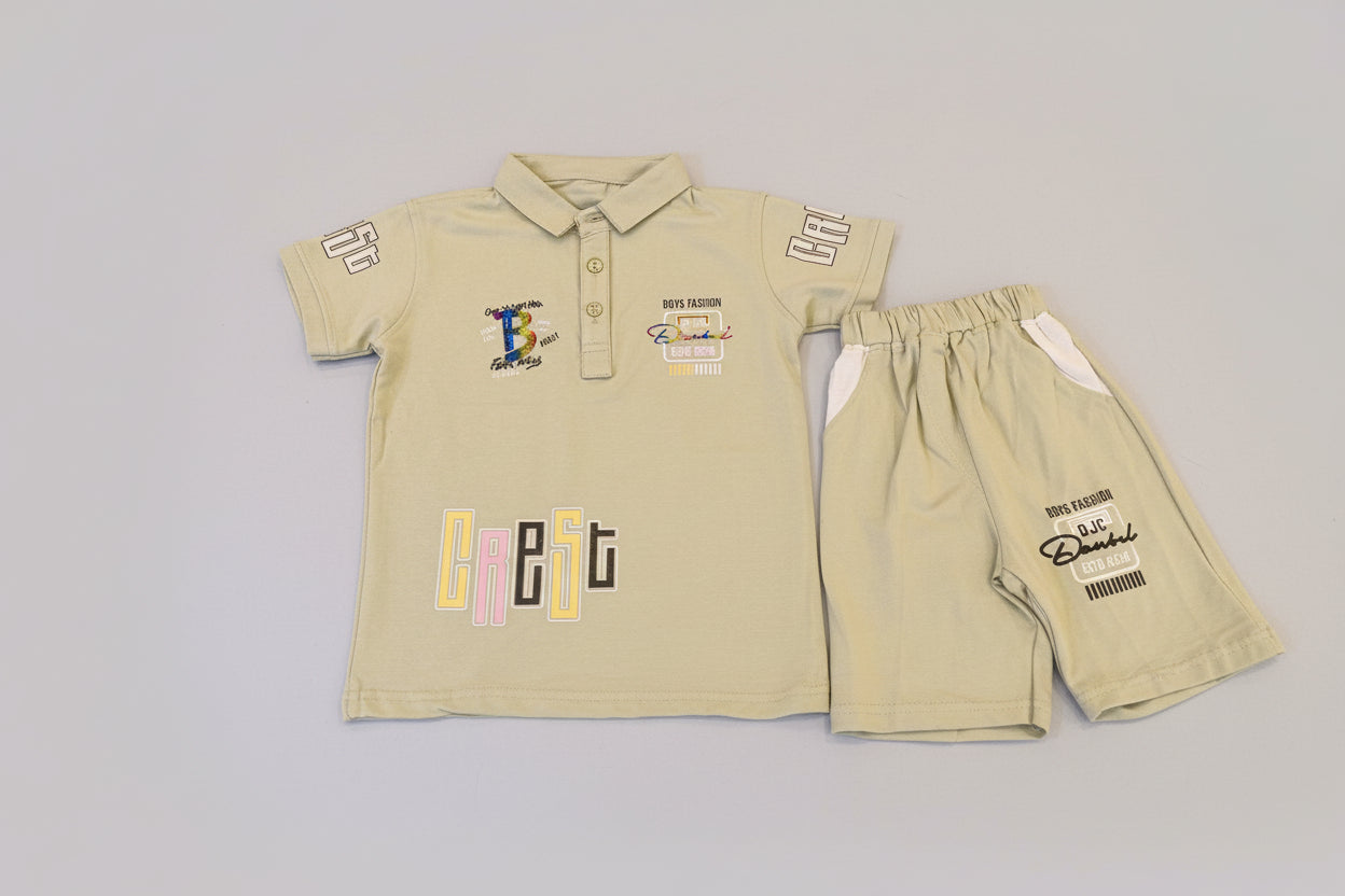 Boys Casual Polo T-Shirt & Shorts Set – CREST Edition 242