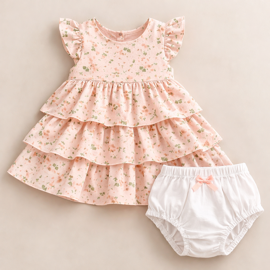 Baby Girls Elegant Embroidered Dress 262