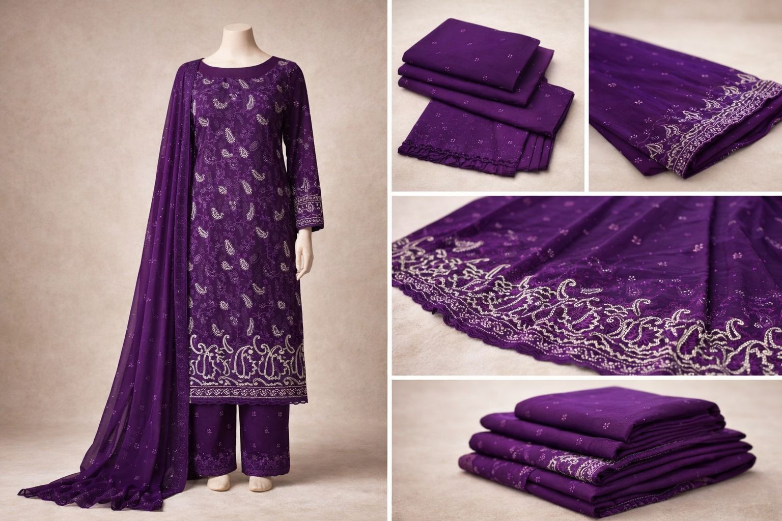 Premium Stone Work Embroidered  Salwar Kameez Set 1086