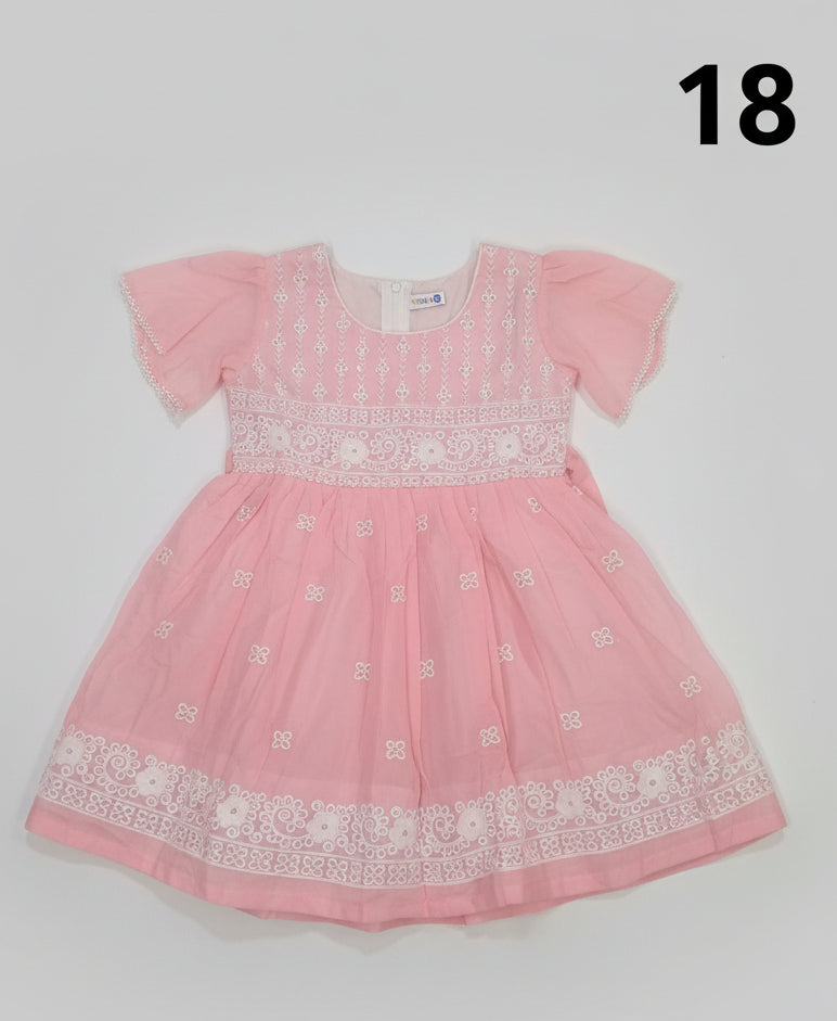 Girls Premium Embroidered Net Party Dress 18