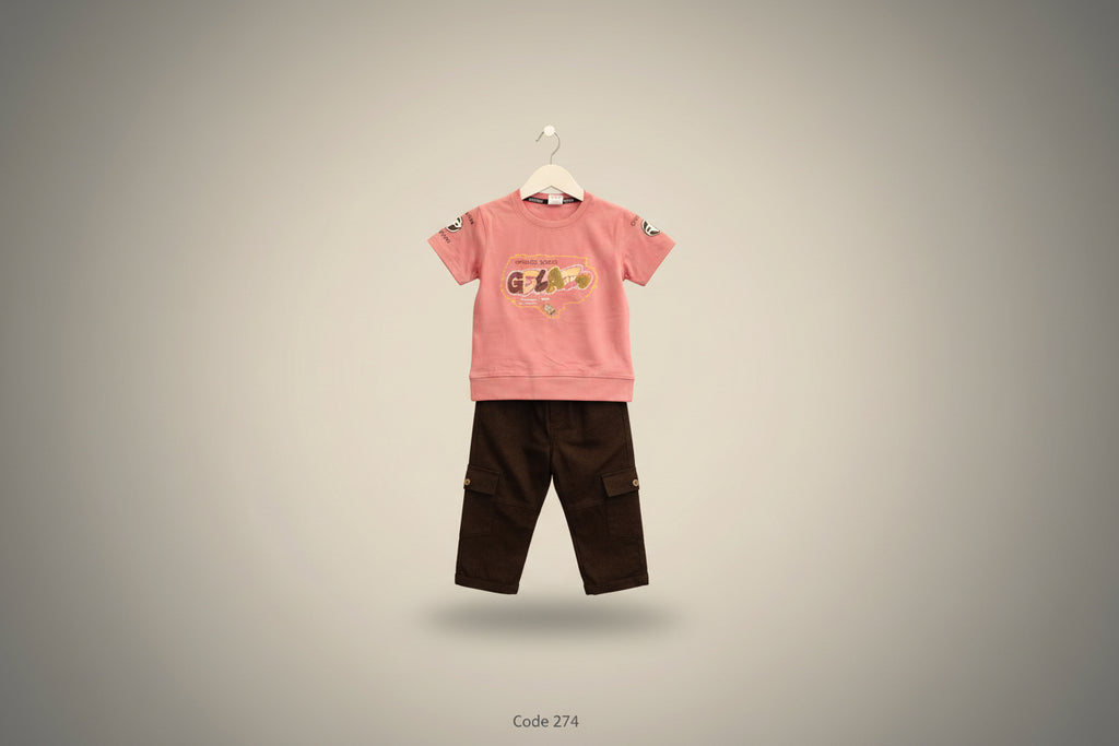 Kids Graphic T-Shirt & Cargo Pant Set – “GELATO” Print 274