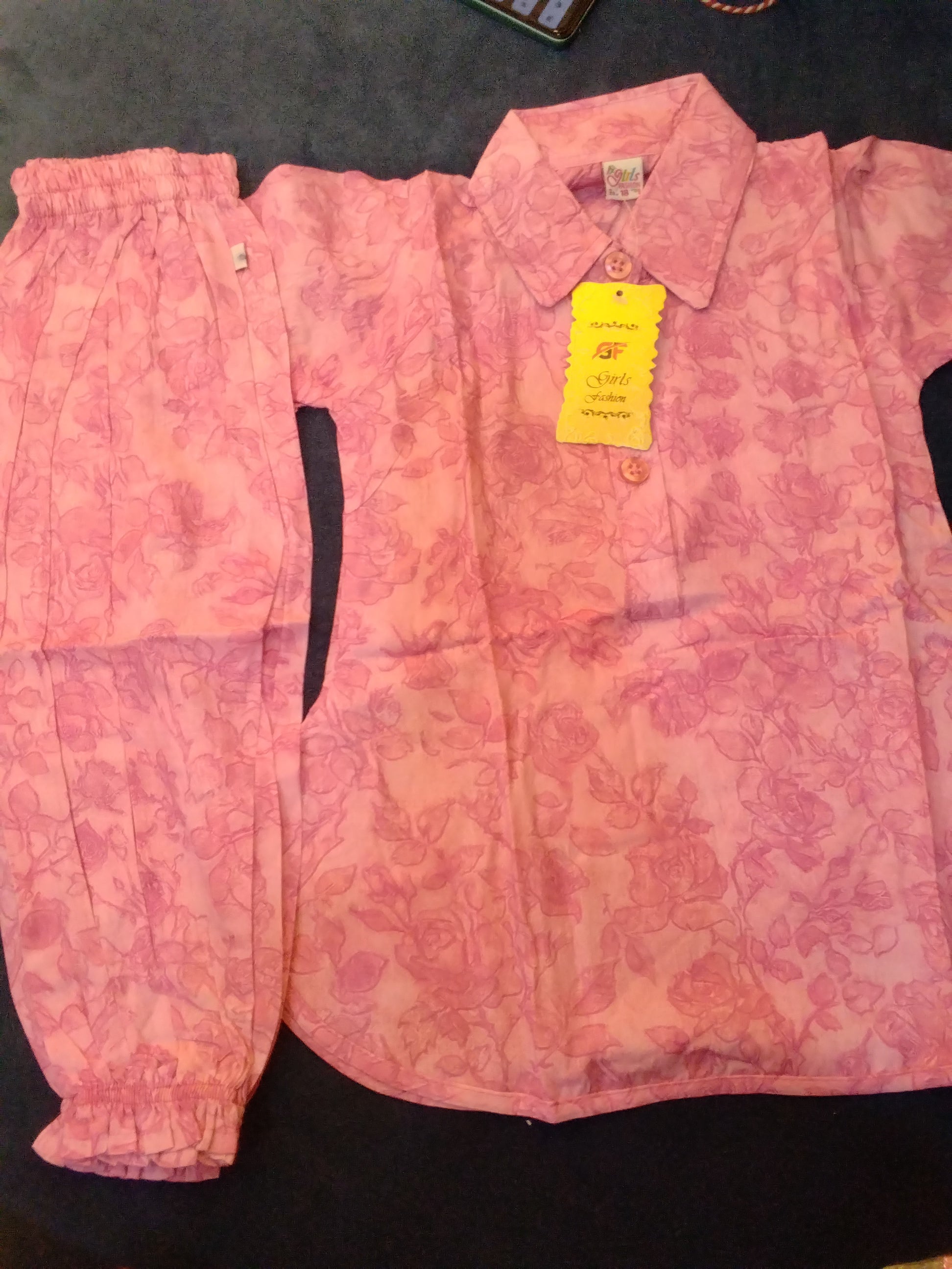 Girls Floral Printed Shirt & Trouser Set 181