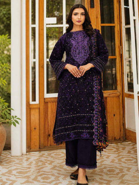Luxury Digital Printed Lawn Three Piece Set-C245